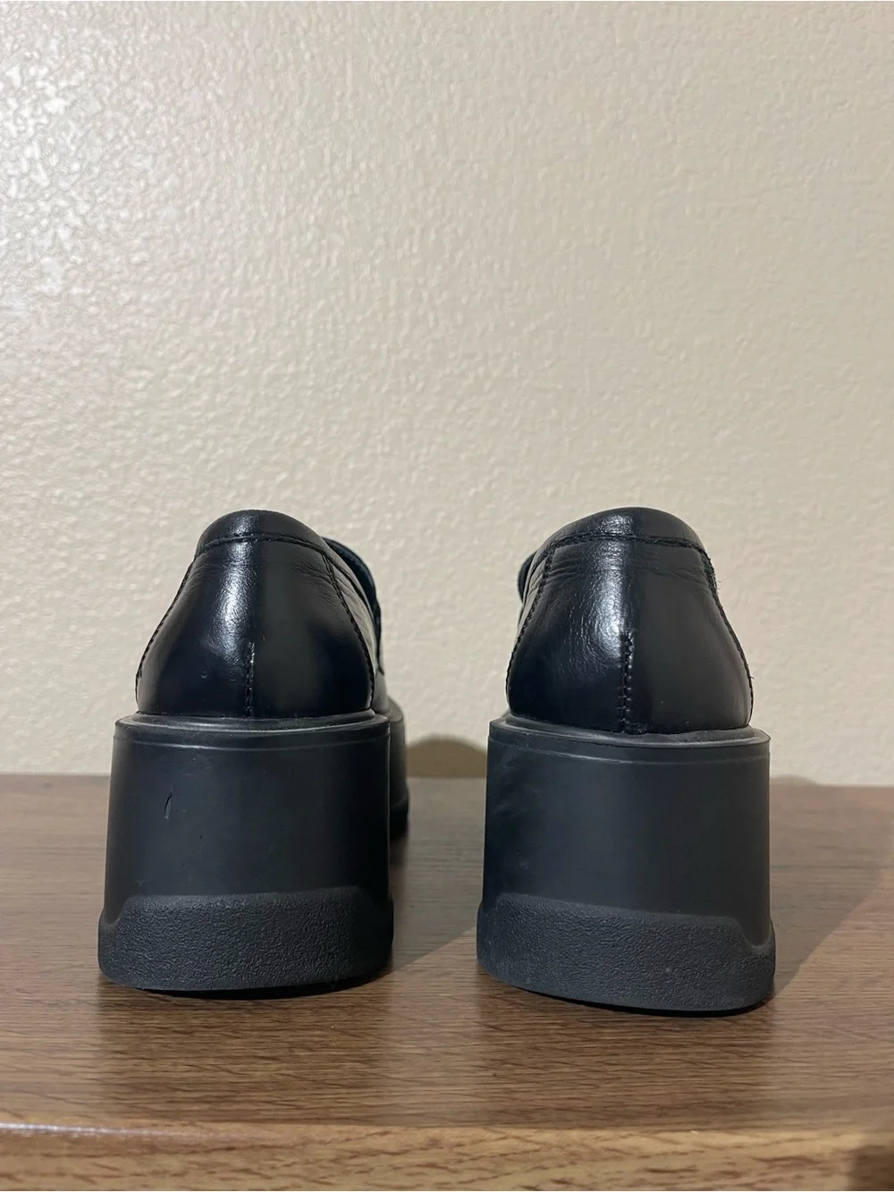 Free People Black Platform Penny Loafers